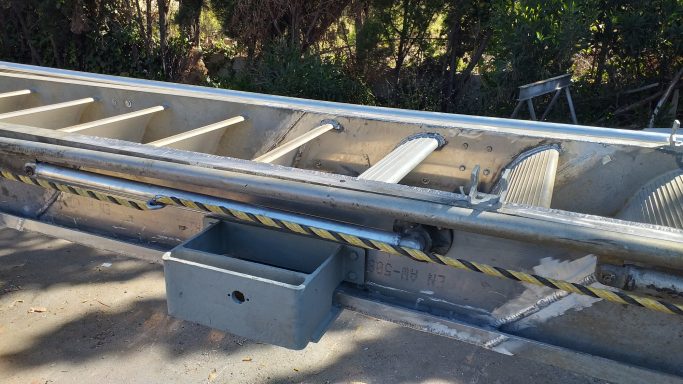 Aluminium structural elements repaired and reassembled to restore full operational integrity.