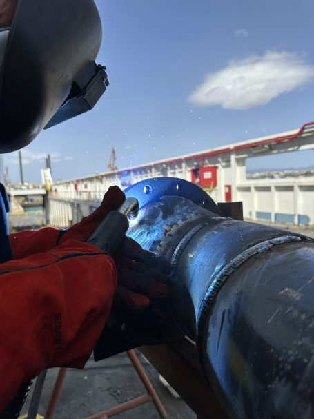 Marine piping welding and inspection Final welding and inspection of marine piping