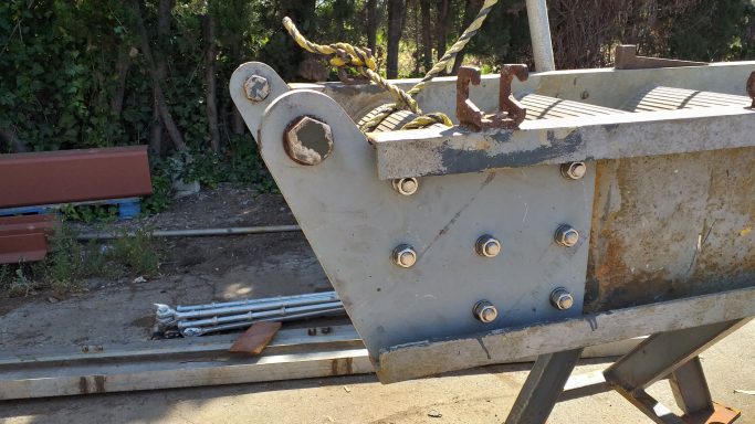 Repair and reinforcement of aluminium connection points and mechanical joints on ship gangway structure.