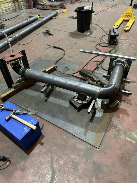 Pipe prefabrication for marine systems Marine piping prefabrication in workshop